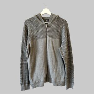 Armani Exchange Pure Cotton Hooded Cardigan Sweater